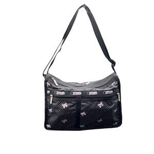 LeSportsac Bow Polka Dot Crossbody Bag w Matching Zip Pouch